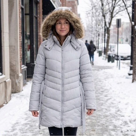 L.L. Bean Jackets & Blazers - LL Bean Long Quilted Ultra Light Puffer Coat Gray Size XL